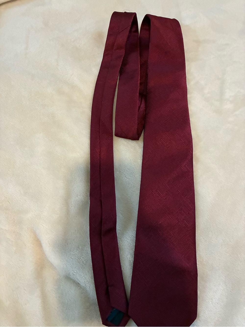 HISDERN Solid Houndstooth Neckties Formal Business burgundy